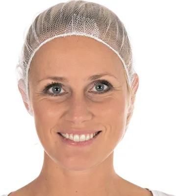 Obrázek produktu pro Hygostar 1247 Baretthauben Honeycomb weiß  ø 53 cm Nylon Beutel