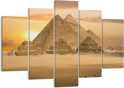 Produktbild von Bild auf Leinwand - Leinwandbild - Pyramide ägypten wüste - 150x100cm - Wand Bild - Wanddeko - Leinwanddruck - Bilder - Kunstdruck - Wanddekoration - Leinwand bilder - Wandkunst - EA150x100-2196