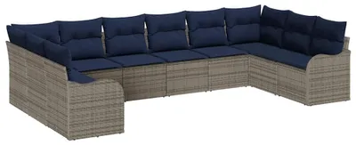 Obrázek produktu pro vidaXL Sada pohovek, 10 kusů, šedá, polyester