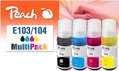 Zdjęcie produktu dla Peach 321330, Standardowa wydajność, Czarny, Cyjan, Purpurowy, Żółty, 70 ml, 70 ml, 4 szt., Multipak
