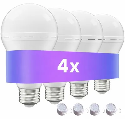Zdjęcie produktu dla Zestaw czterech żarówek awaryjnych, wielokrotnego użytku – EVOBULBS