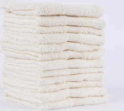 Produktbild von 12er Set Gästehandtücher 30x50cm Qualitätsfrottee 100% Baumwolle 500g/qm einfarbig Farbe creme