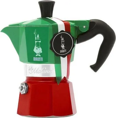 Immagine prodotto di Caffettiera italiana Bialetti La Mokina Italia, 1 tazza, 40 ml, tutti i tipi di fornelli tranne quelli a induzione, verde/rosso