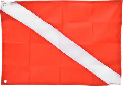Zdjęcie produktu dla Czerwono-biała flaga nurkowa, sygnał bezpieczeństwa do nurkowania, snorkelingu, sportów podwodnych (60 x 70 cm)