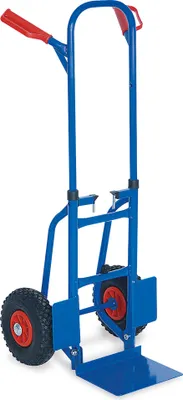 Produktbild von Zusammenschiebbare Stapelkarre/Klappbare Stapelkarre aus Stahl, Farbe blau, BxTxH 540 x 480 x 1190 mm, Tragkraft 150 kg