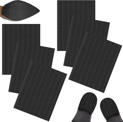 Produktbild von 6 Stück Antislipsohle, Schuhsohlen, Reparatur, selbstklebende Gummisohlen zum Aufkleben, Schuhsohle Gummi, Sohlenrubber 100 x 150 x 2 mm, für DIY Ersatzsohlen, Geräuschreduzierung, schwarz