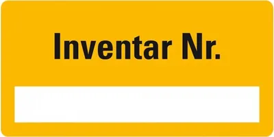 Produktbild von Dreifke® Aufkleber I Inventaretikett Inventar-Nr., gelb, Dokumentenfolie, Spe...