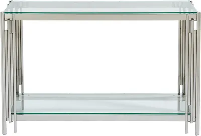 Produktbild von Konsole aus gehärtetem Glas und rostfreiem Stahl - Chrom - NOMELANO by Pascal Morabito