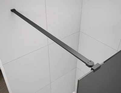 Productafbeelding van Polysan ESCA hoeksteun voor douchewanden, 1200 mm, mat zwart