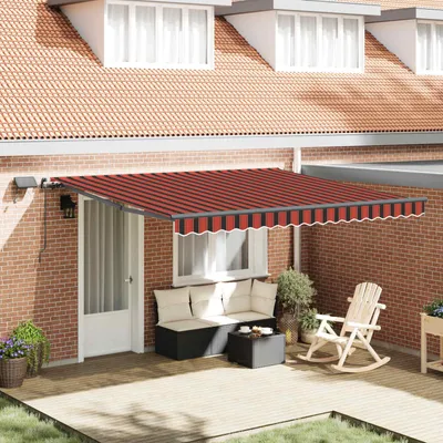 Immagine prodotto di vidaXL Tenda da sole retrattile arancione e marrone 400 x 350 cm in tessuto
