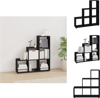 Immagine prodotto di vidaXL Scaffale per scale nero 107 cm in legno - Librerie e scaffali