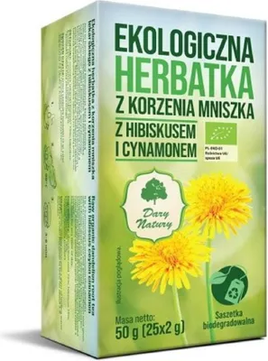 HERBATKA Z KORZENIA MNISZKA Z HIBISKUSEM I CYNAMONEM BIO (25 x 2 g) 50 g - DARY NATURY