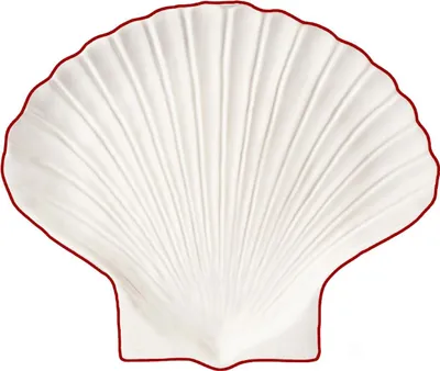 Productafbeelding van Dessertbord ByOn Shell Line, dolomiet, wit en rood