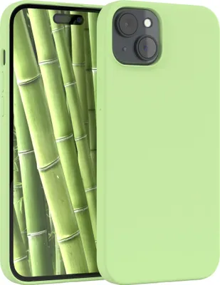 Produktbild von EAZY CASE Silikonhülle für Apple iPhone 15 Plus Silikon Backcover Schutz in Grün