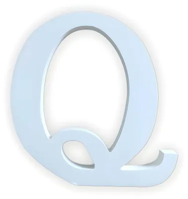 Imagen del producto de Letra "Q" de madera, color blanco, aproximadamente 20 cm de altura, 1,8 cm de grosor
