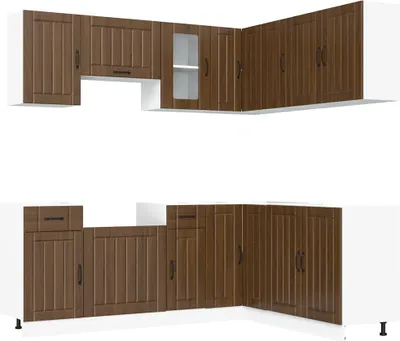 Produktbild von 11-tlg. Küchenschrank-Set Kalmar Braun Eichen-Optik Holzwerkstoff