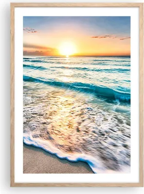 Produktbild von Gerahmtes Poster - Rahmen in heller Eiche - Meer Welle Strand - 50x70 cm - Wand Bild - Wanddeko - Wandbilder - Wandposter - Bilderrahmen - Bilder - Kunstdruck - Wandbild - P2NPA50x70-3621