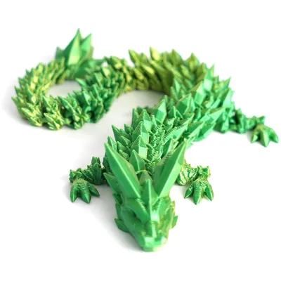 Produktbild von 3D-gedruckter Drache, 15 cm großes 3D-Dekompressionsdrachenspielzeug, geeignet für Home-Office-Auto-Desktop-Dekorationsspielzeug (grün)