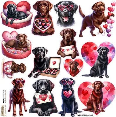 Produktbild von AUFKLEBER - ScrapLove - Valentinstag Hund