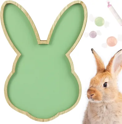 Produktbild von Osterdekoration, Hasenmuster 30.5x21.5 cm Ostern Deko Ostern Tablett Grün
