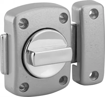 Image de Verrou à bouton Alouette pour porte intérieure, 40mm, acier, époxy argent - THIRARD