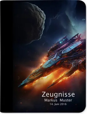 Produktbild von Zeugnismappe, Zeugnis Ordner A4, Spaceshuttle dark