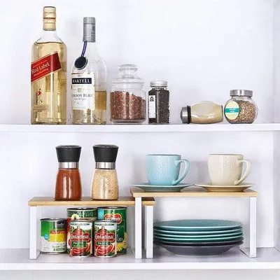 Image de Étagère de cuisine Famanu, design pratique, en bois et en métal