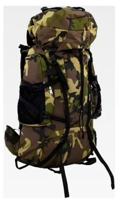 Produktbild von Wanderrucksack in Grün mit Tarnmuster, 60 L, aus Oxford-Gewebe
