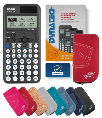 Produktbild von Casio FX-87 DE CW Taschenrechner mit Schutztasche rot & Fachbuch