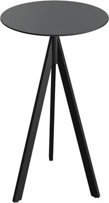 Immagine prodotto di Tavolino da bar Infinity Tripod, struttura nera + piano in HPL nero, Ø70 cm, 1 pezzo