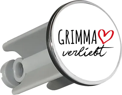 Produktbild von Huuraa Waschbeckenstöpsel Grimma verliebt 4cm höhenverstellbar Abflussstopfen Geschenkidee