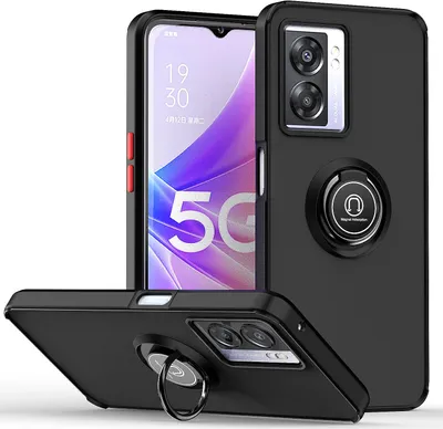 Produktbild von OPPO A57 5G Hülle, Ring Halter Ständer Matte Transluzent TPU Rahmen Stoßfest Schutzhülle für OPPO A57 5G