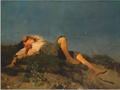 Produktbild von ARTland Wandbild Alu für Innen & Outdoor Hirtenknabe. 1860 Größe: 80x60 cm