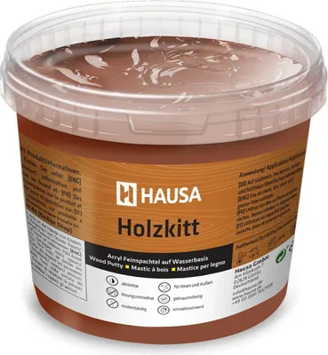 Produktbild von HAUSA Holzkitt 1 kg Palisander Holzspachtelmasse, Kitt für Holz, Holzspachtel/Füllmasse zum Reparieren von Holzschäden gebrauchsfertig ausgezeichnete Füllkraft schnelltrocknend rissbeständig
