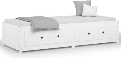 Image de vidaXL Lit de jour blanc 90x190 cm pin massif