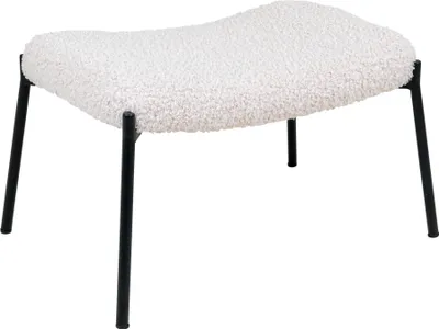 Image de Fußhocker >Glasgow< in Weiss, Stoff - 61x36x41cm (BxHxT)