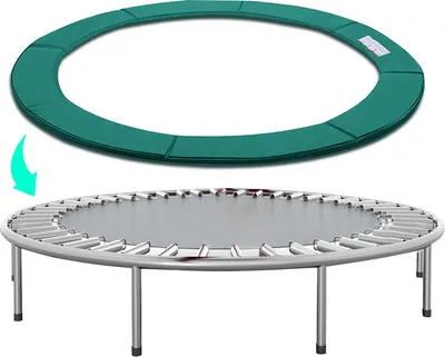 Immagine prodotto di Copertura per bordo trampolino Ø 305 cm verde, resistente allo strappo e ai raggi UV, copertura di ricambio per molle, imbottitura per telaio, imbottitura protettiva per trampolini da giardino