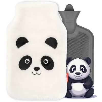 Image de Grande bouillotte de 1,8 l avec housse – Motif panda de SOXO – Idées cadeaux pour femmes