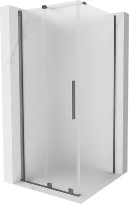 Image de Cabine de douche Mexen Velar 110x110 cm, verre dépoli, gun metal