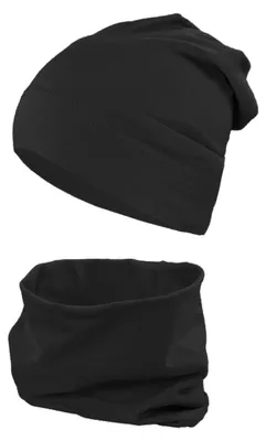 Produktbild von TupTam Jungen Beanie Mütze und Schlauchschal 2er Set, Farbe: Schwarz, Hat Size: 52