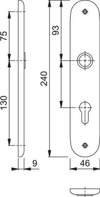 Produktbild von Hoppe Schild273P PAAR 18-RFL-R/L F1 PZ-72