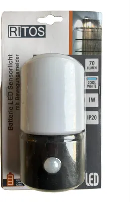 Produktbild von RITOS REV LED Sensorlicht mit Bewegungsmelder schwarz, Batteriebetrieb