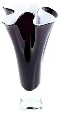Imagen del producto de Vaso de vidrio blanco y morado, altura 25 cm