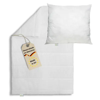 Imagen del producto de Edredón de 155 x 220 cm + Almohada de 80 x 80 cm, manta de verano, edredón ligero, apto para personas con alergias, Bodyprotect ECOLine