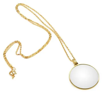 Productafbeelding van Monocle met vergrootglas en ketting, 5x vergroting, goudkleurig