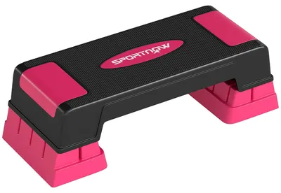 Image de Plateforme de step aérobique - Stepper de fitness - Hauteur réglable : 12/17,5/22,5 cm - Surface antidérapante - Capacité de charge jusqu'à 250 kg - Idéal pour l'entraînement à domicile et en salle de sport - Rose