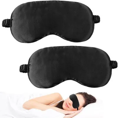 Produktbild von 2er-Set weicher Nachthemden-Nachtmasken für Damen, weiche Seiden-Nachtmasken, verstellbare Nachtmasken, weiche Nachtmasken für Herren