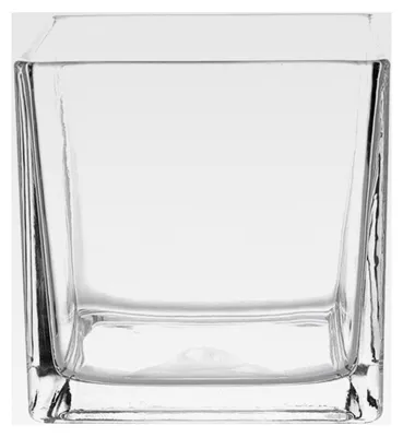 Produktbild von Quadratische Glasvase 15 cm Transparent Robust Für Hydrokultur Pflanzen Wohnzimmer Büro Dekorative Blumenvase