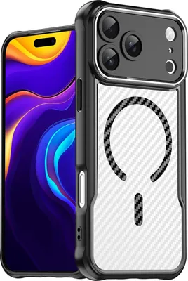 Immagine prodotto di Custodia trasparente in carbonio con MagSafe per Apple iPhone 17 Pro Max, colore nero