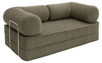 Produktbild von SURB Sofa 100 Modulares Schlafsofa 2-Sitzer, Bodensofa aus POSO-Cordstoff, 200 x 100 cm, Khaki